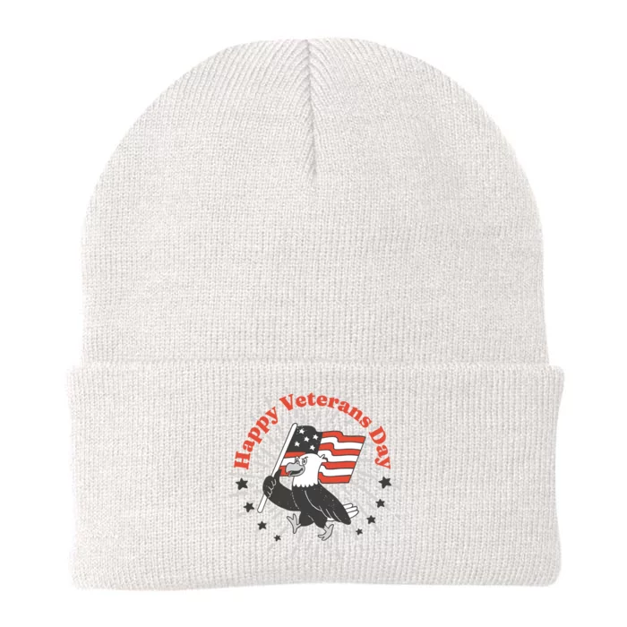 Happy Veterans Day Eagle Knit Cap Winter Beanie