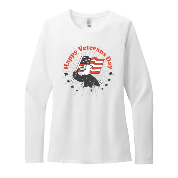 Happy Veterans Day Eagle Womens CVC Long Sleeve Shirt