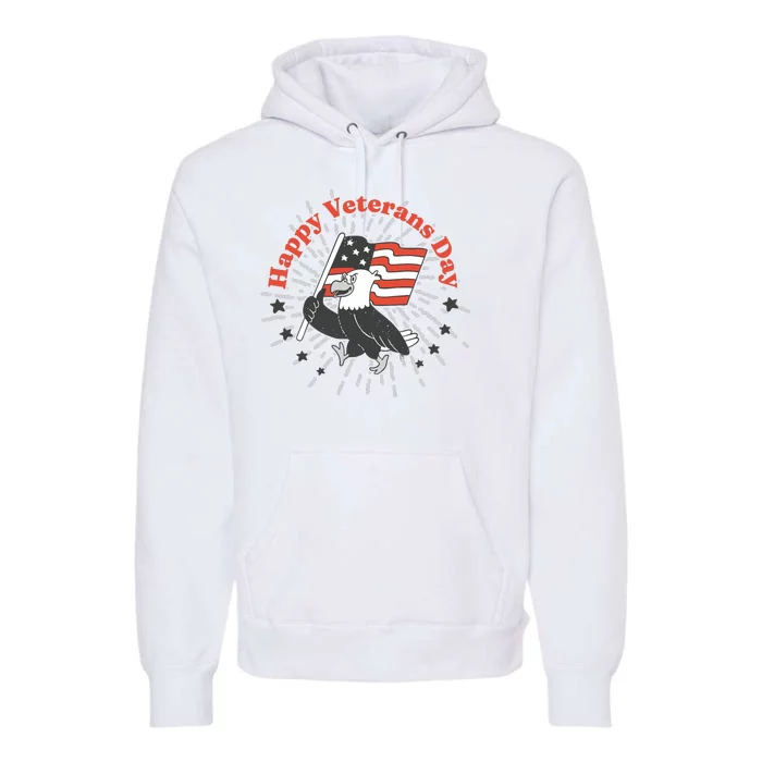 Happy Veterans Day Eagle Premium Hoodie