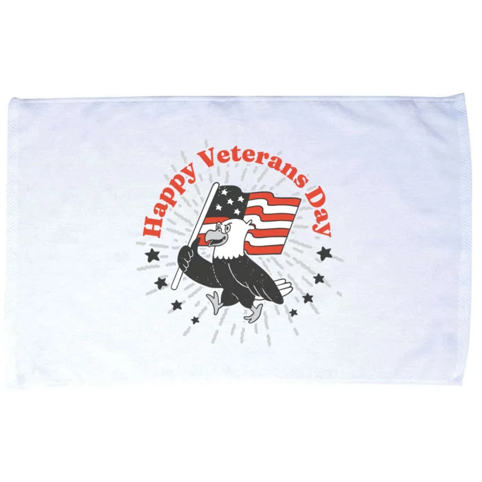 Happy Veterans Day Eagle Microfiber Hand Towel