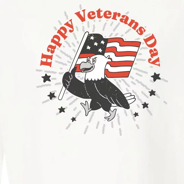 Happy Veterans Day Eagle Cropped Pullover Crew