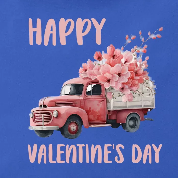 Happy Valentine's Day Flower Truck Friend Friend Cute Gift Zip Tote Bag