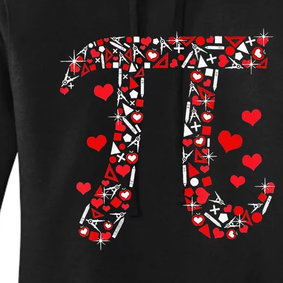 Happy Valentine's Day Love Is Like Pi Math Teacher Women's Pullover Hoodie