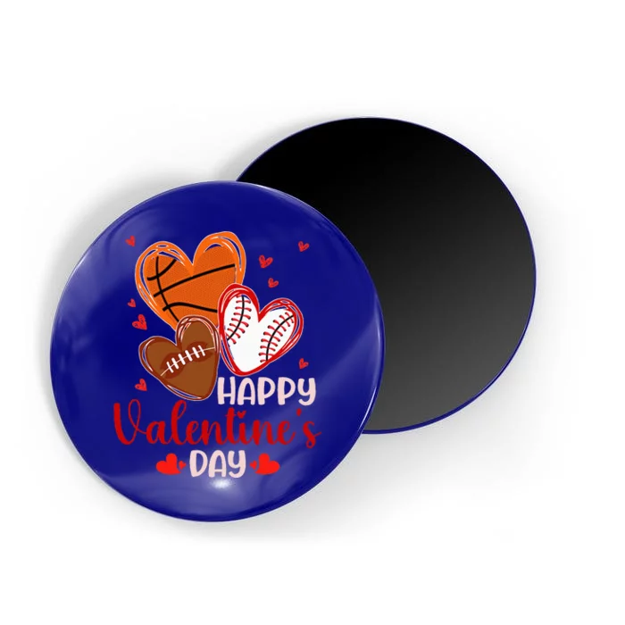 Happy Valentines Day Basketball Baseball Football Magnet