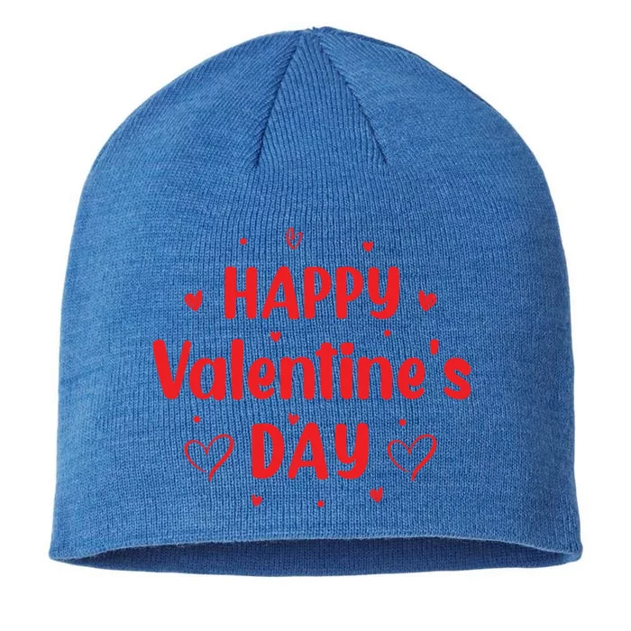 Happy Valentine's Day Love Heart Cute Gift 8 1/2in Sustainable Knit Beanie