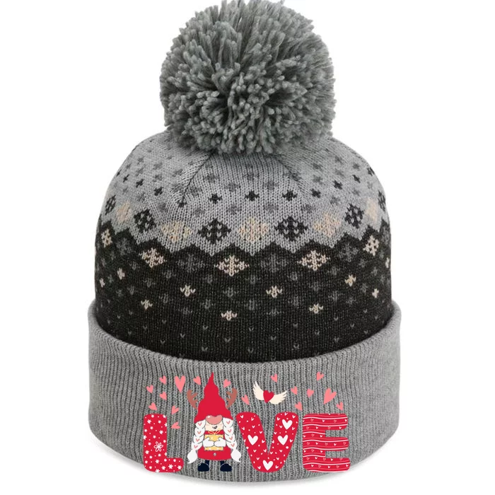 Happy Valentine`s Day: Funny Love Gnomes Meaningful Gift The Baniff Cuffed Pom Beanie