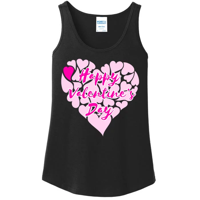 Happy Valentine's Day Heart Shape Logo Ladies Essential Tank