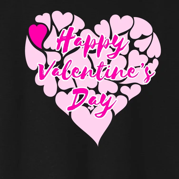 Happy Valentine's Day Heart Shape Logo Women's Crop Top Tee