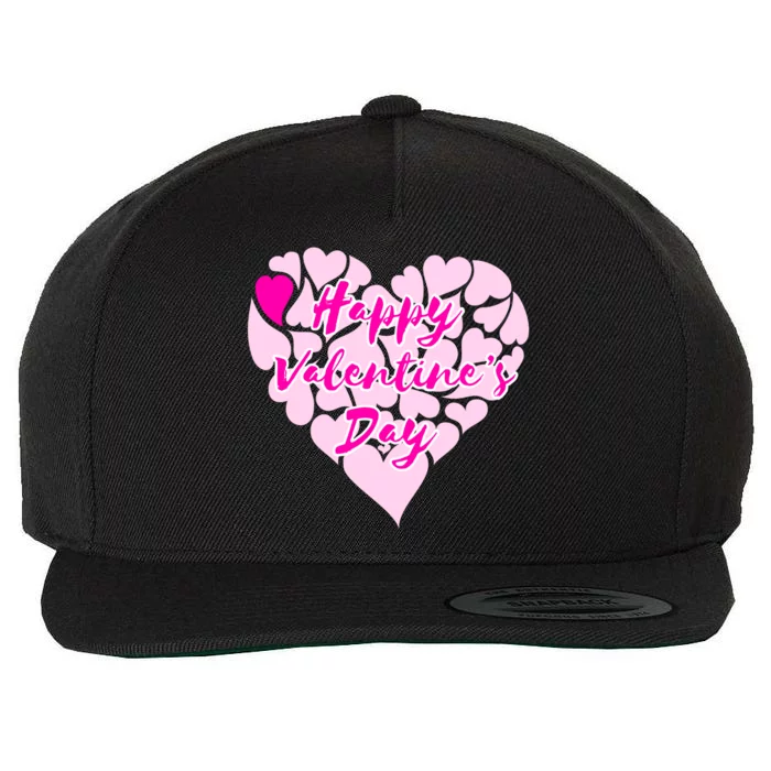 Happy Valentine's Day Heart Shape Logo Wool Snapback Cap