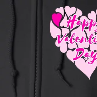 Happy Valentine's Day Heart Shape Logo Full Zip Hoodie