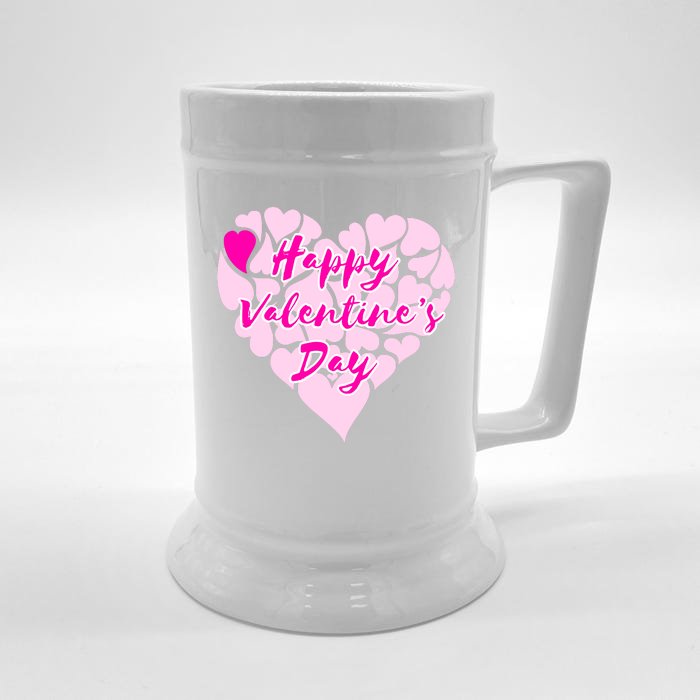 Happy Valentine's Day Heart Shape Logo Front & Back Beer Stein