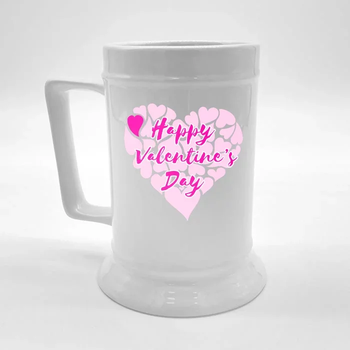 Happy Valentine's Day Heart Shape Logo Front & Back Beer Stein