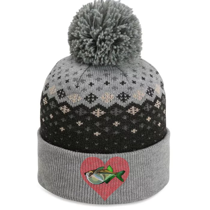 Hatchetfish Valentines Day Fish Love Fingerprint Gift The Baniff Cuffed Pom Beanie