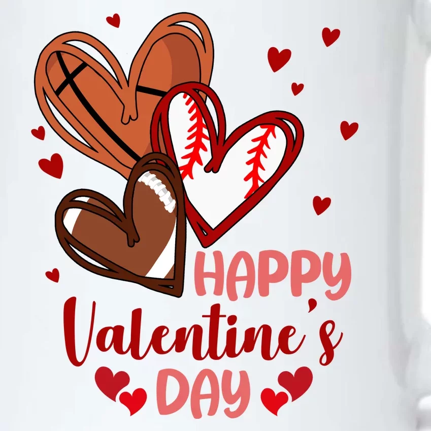 Happy Valentines Day Sports Lover Heart Gift Black Color Changing Mug