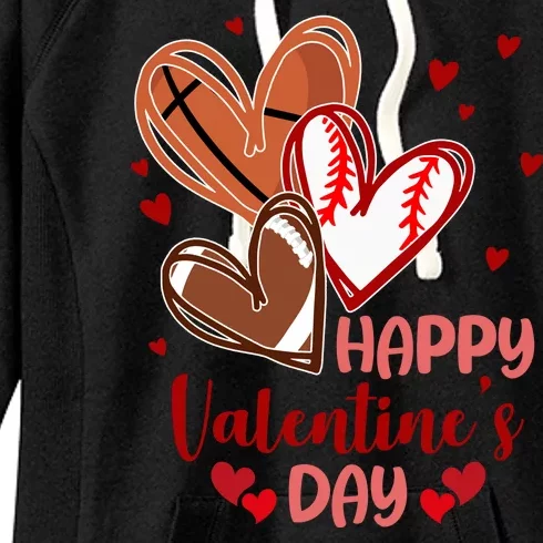 Happy Valentines Day Sports Lover Heart Gift Women's Fleece Hoodie