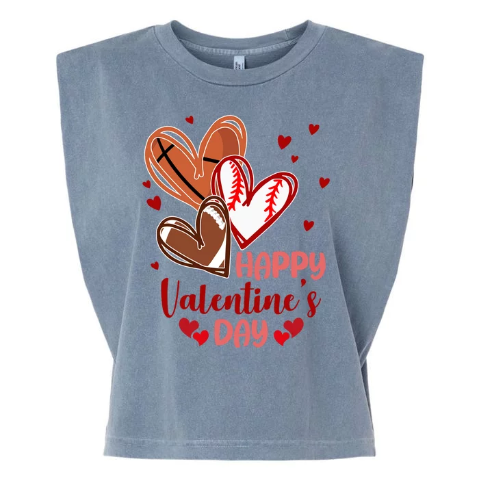 Happy Valentines Day Sports Lover Heart Gift Garment-Dyed Women's Muscle Tee