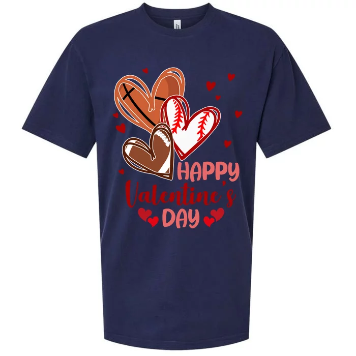 Happy Valentines Day Sports Lover Heart Gift Sueded Cloud Jersey T-Shirt