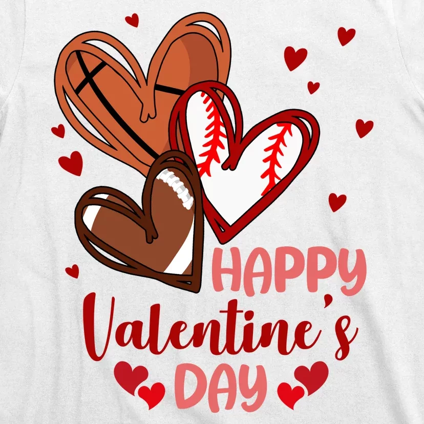 Happy Valentines Day Sports Lover Heart Gift T-Shirt