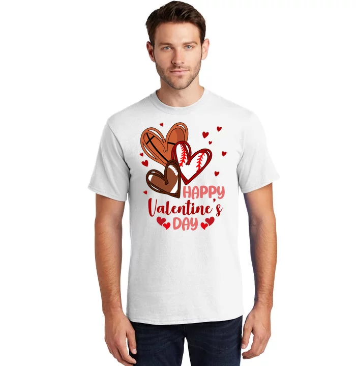 Happy Valentines Day Sports Lover Heart Gift Tall T-Shirt