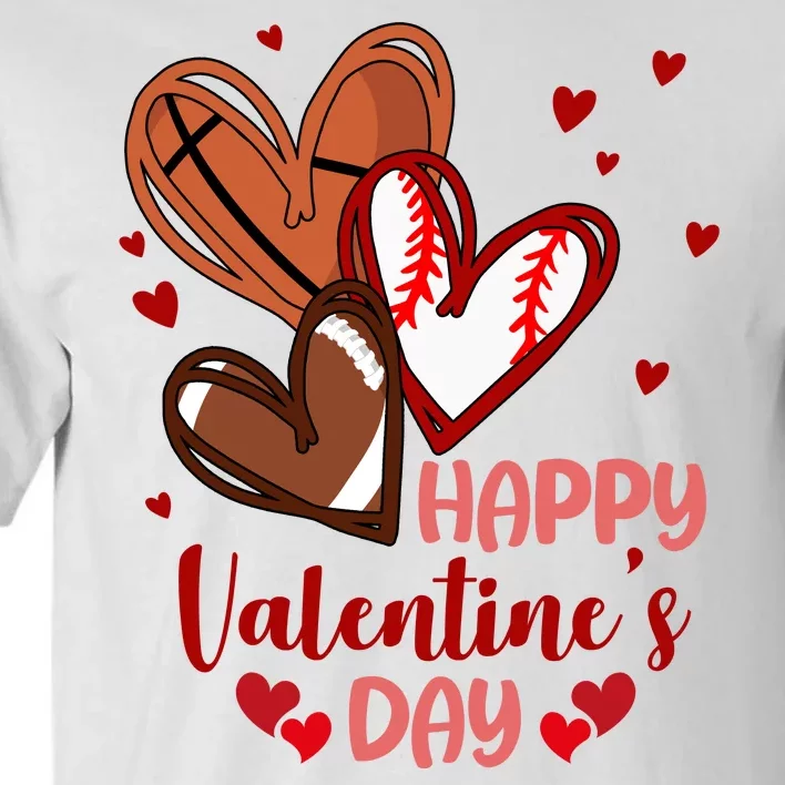 Happy Valentines Day Sports Lover Heart Gift Tall T-Shirt