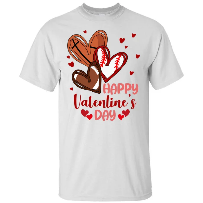 Happy Valentines Day Sports Lover Heart Gift Tall T-Shirt