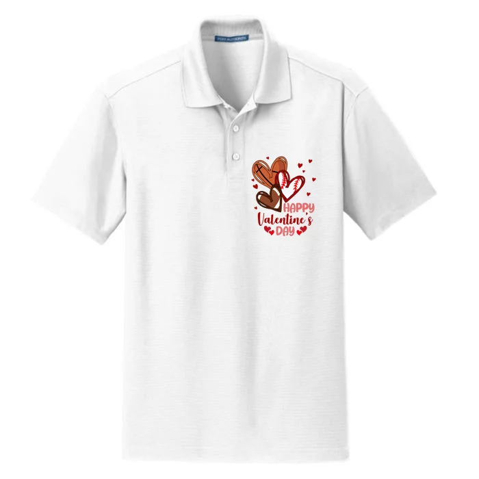 Happy Valentines Day Sports Lover Heart Gift Dry Zone Grid Performance Polo