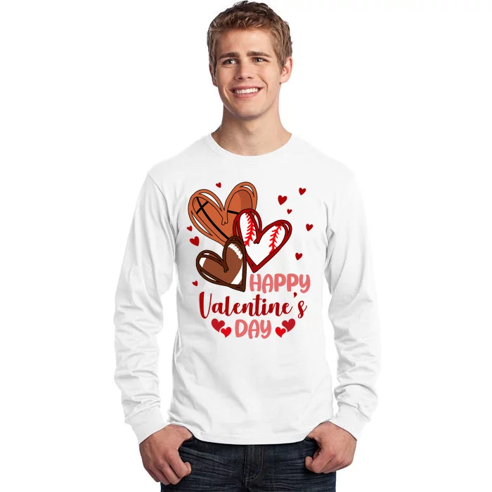 Happy Valentines Day Sports Lover Heart Gift Tall Long Sleeve T-Shirt