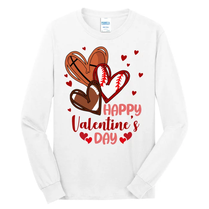 Happy Valentines Day Sports Lover Heart Gift Tall Long Sleeve T-Shirt