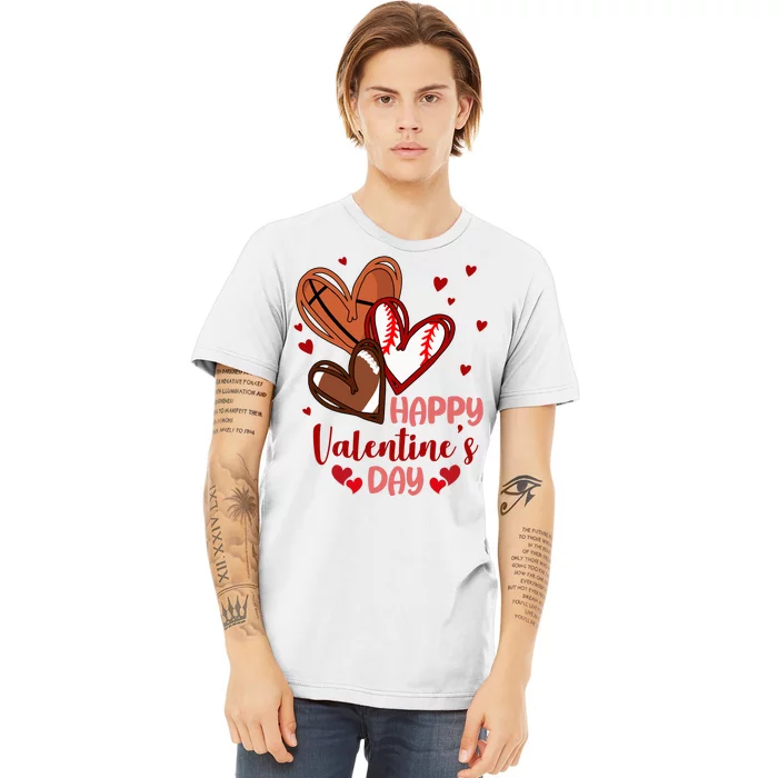 Happy Valentines Day Sports Lover Heart Gift Premium T-Shirt