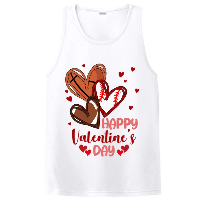 Happy Valentines Day Sports Lover Heart Gift Performance Tank