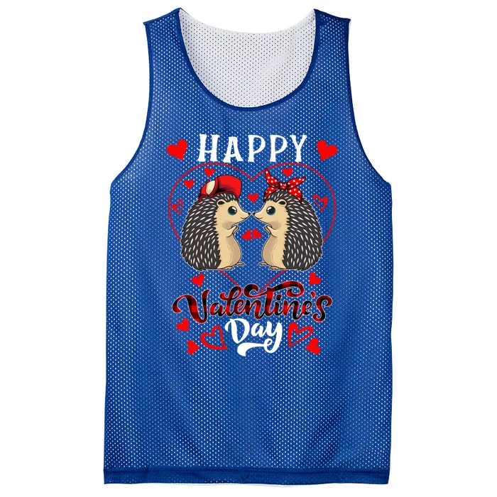 Happy Valentine's Day Hearts Couple Hedgehogs Zoo Animals Funny Gift Mesh Reversible Basketball Jersey Tank