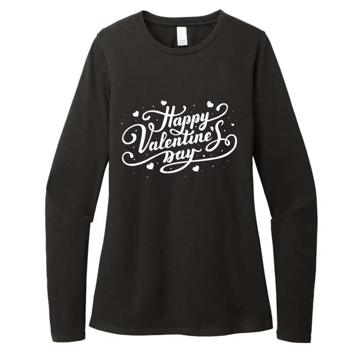 Happy Valentine's Day Simple Logo Womens CVC Long Sleeve Shirt