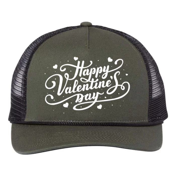 Happy Valentine's Day Simple Logo Retro Rope Trucker Hat Cap