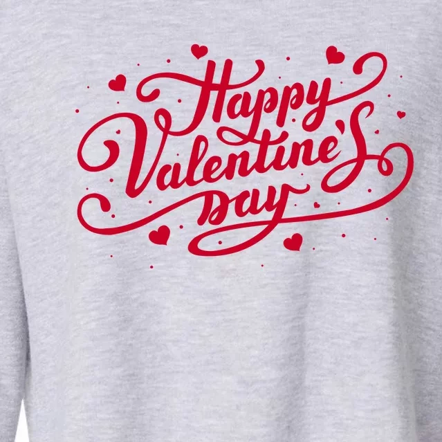 Happy Valentine's Day Simple Logo Cropped Pullover Crew