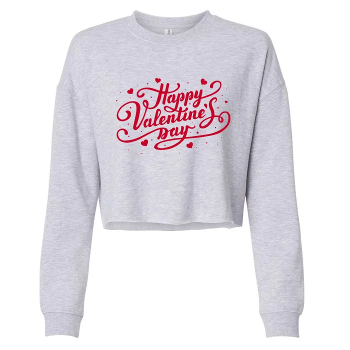 Happy Valentine's Day Simple Logo Cropped Pullover Crew