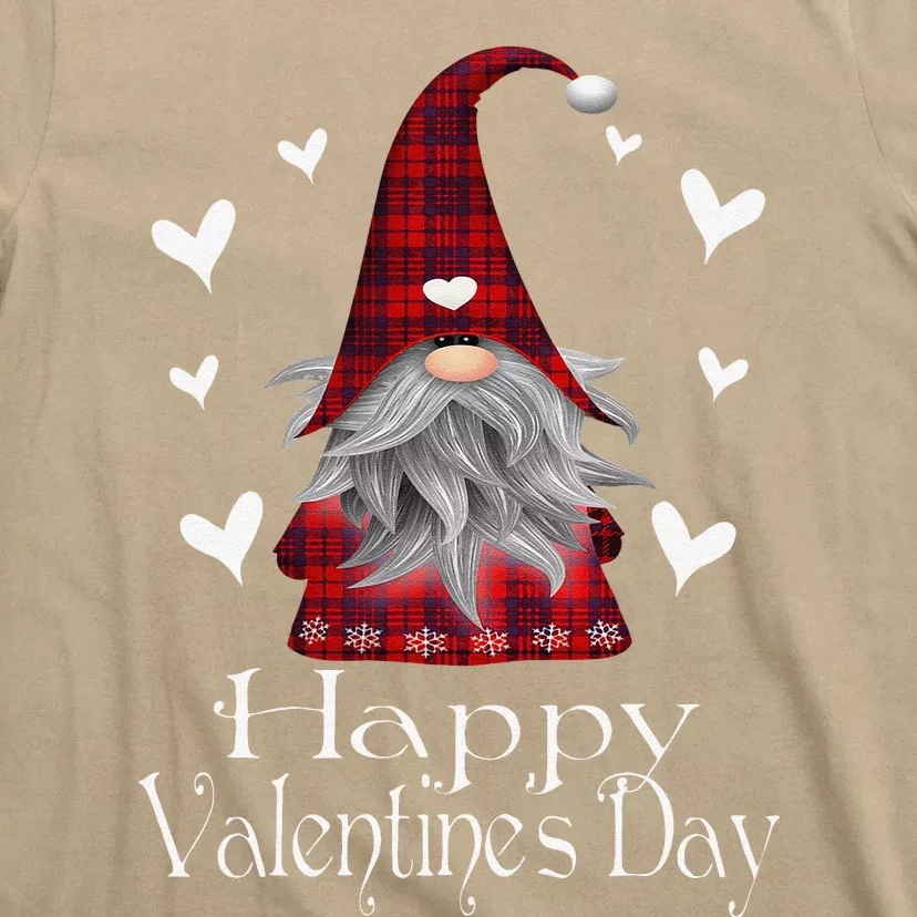 Happy Valentine's Day Gnome Plaid Cute Heart Gifts T-Shirt