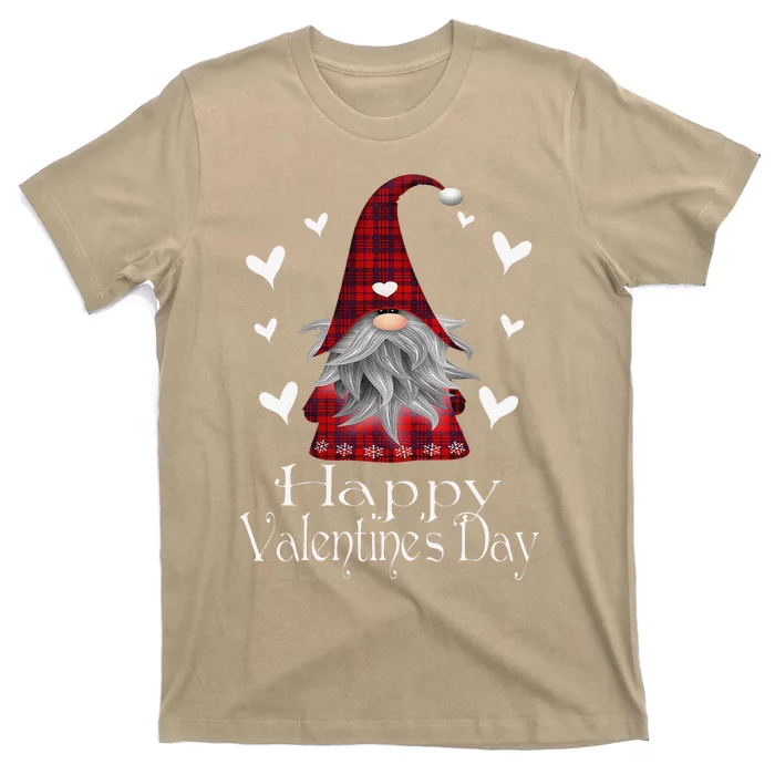 Happy Valentine's Day Gnome Plaid Cute Heart Gifts T-Shirt