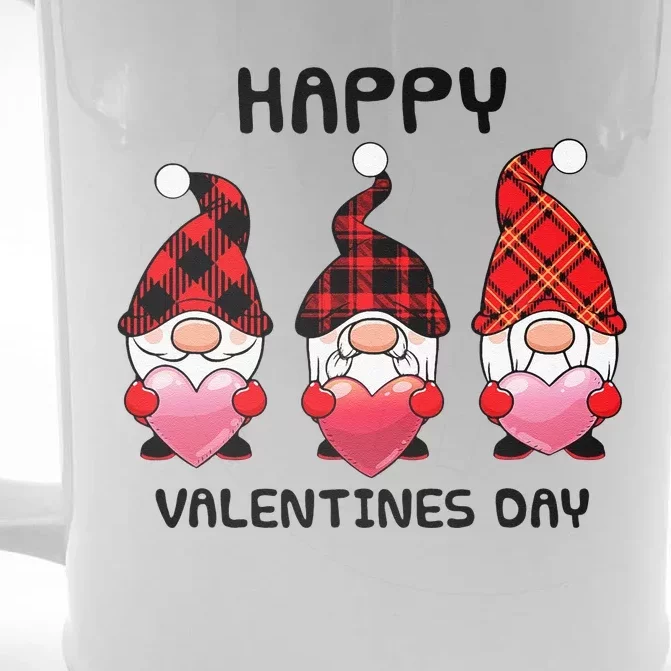 Happy Valentines Day Funny Gnomes Holding Hearts Love Gifts Front & Back Beer Stein