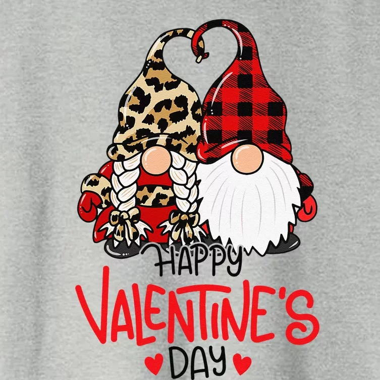 Happy Valentine's Day Gnomes Couple Valentines Day Gift Women's Crop Top Tee