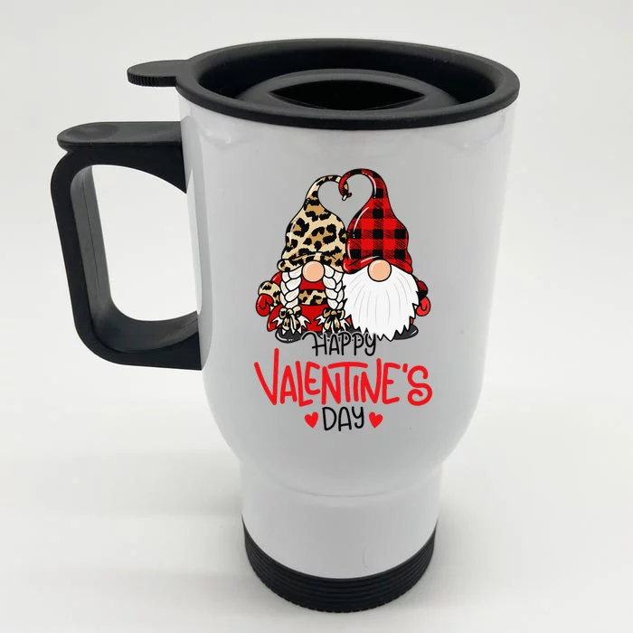 Happy Valentine's Day Gnomes Couple Valentines Day Gift Front & Back Stainless Steel Travel Mug