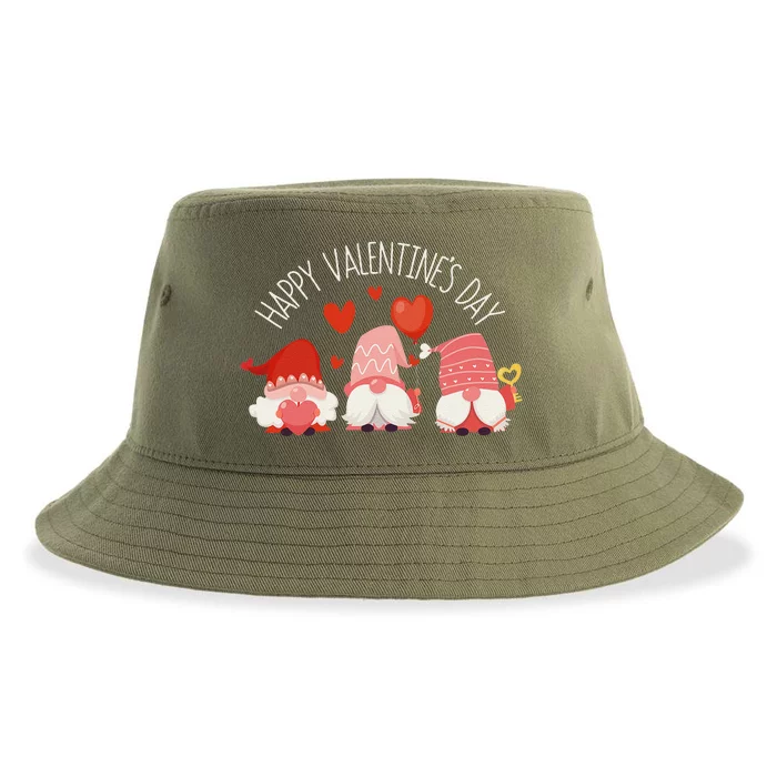 Happy Valentines Day Gnome Love Gnomes Couple Lovers Gnomies Funny Sustainable Bucket Hat