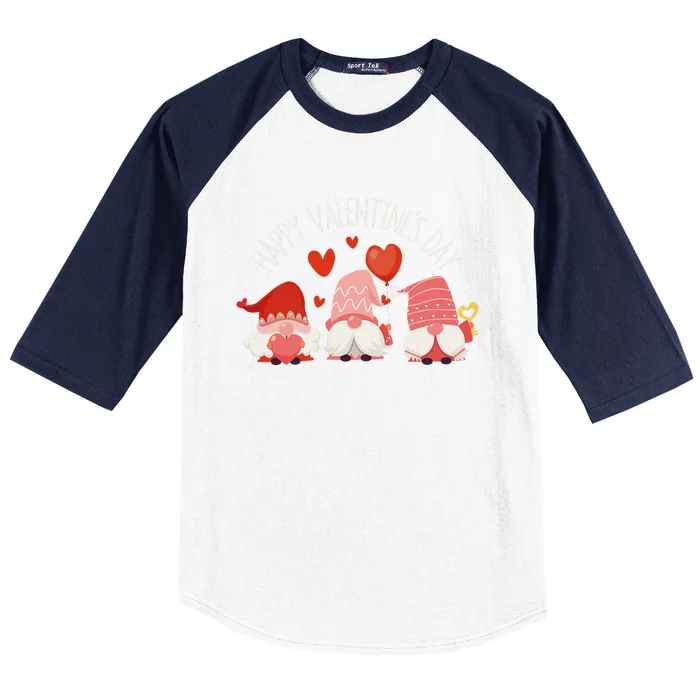 Happy Valentines Day Gnome Love Gnomes Couple Lovers Gnomies Funny Baseball Sleeve Shirt