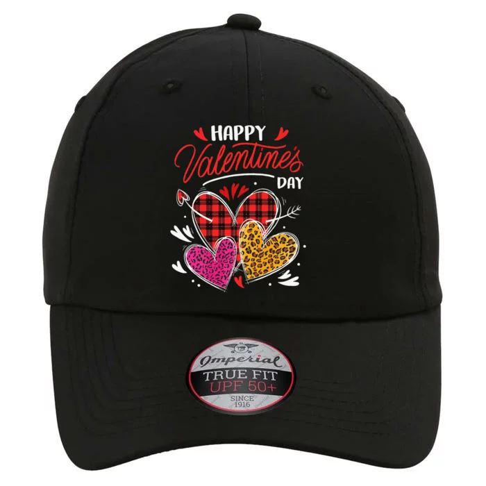 Happy Valentine's Day Three Leopard And Plaid Hearts The Original Performance Cap