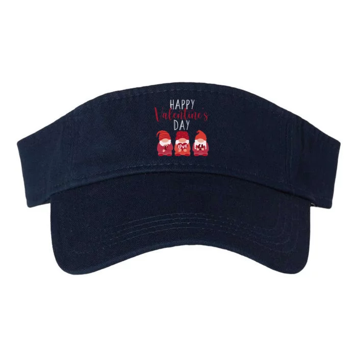 Happy Valentines Day Gnome Love Gnomes Couple Lovers Gnomies Valucap Bio-Washed Visor