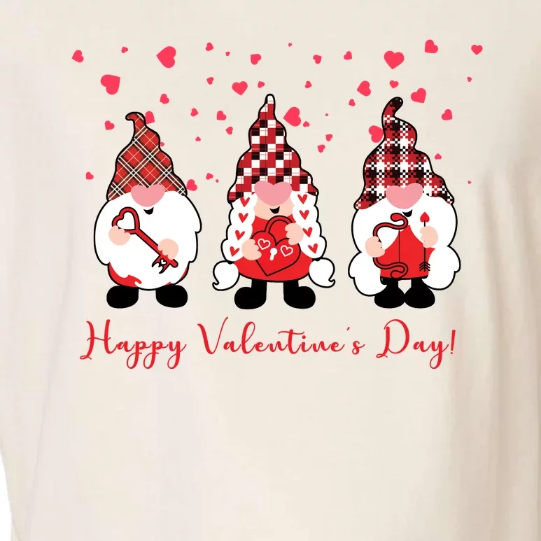 Happy Valentines Day Gnome Cute Gift Garment-Dyed Women's Muscle Tee