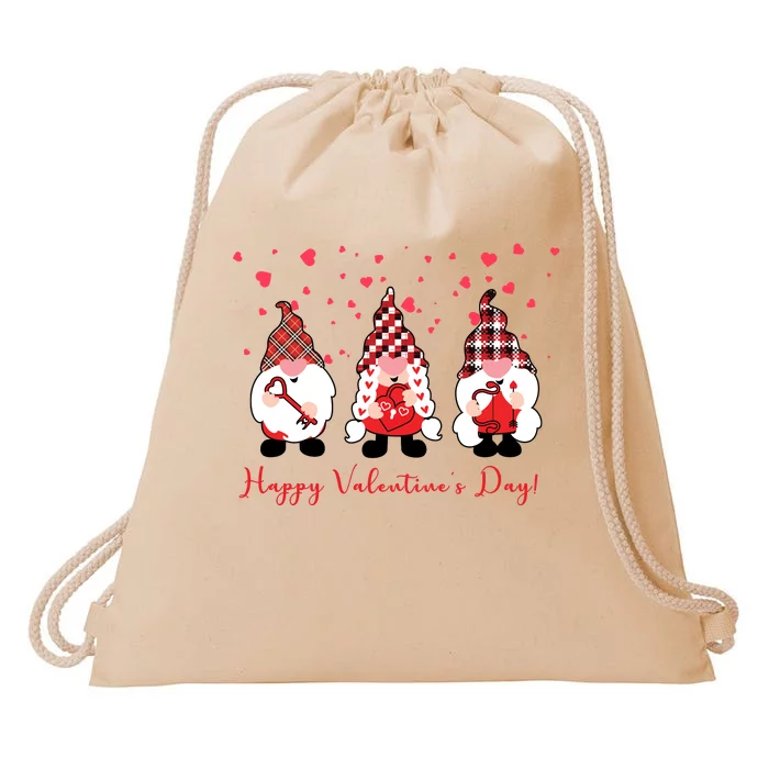 Happy Valentines Day Gnome Cute Gift Drawstring Bag