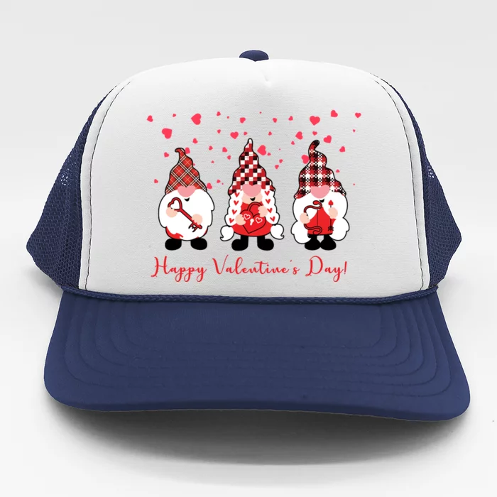 Happy Valentines Day Gnome Cute Gift Trucker Hat