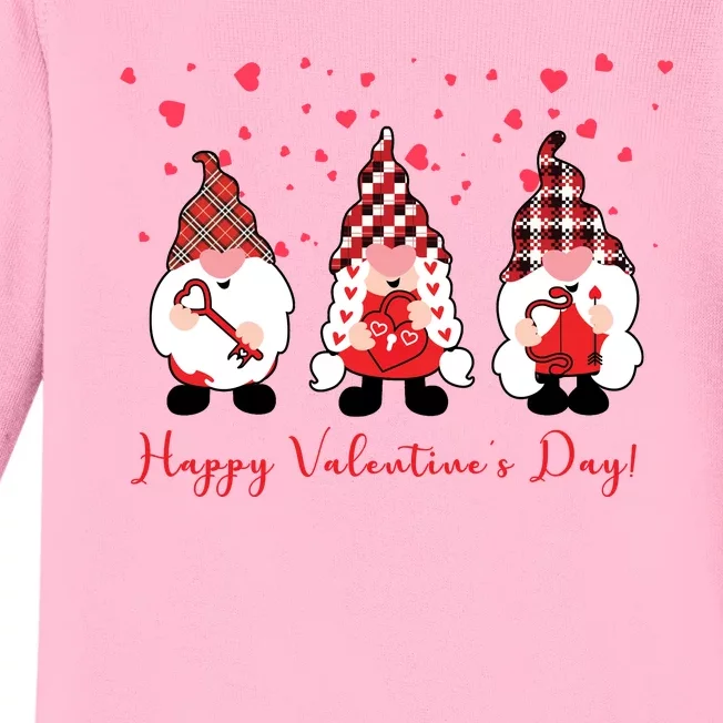 Happy Valentines Day Gnome Cute Gift Baby Long Sleeve Bodysuit