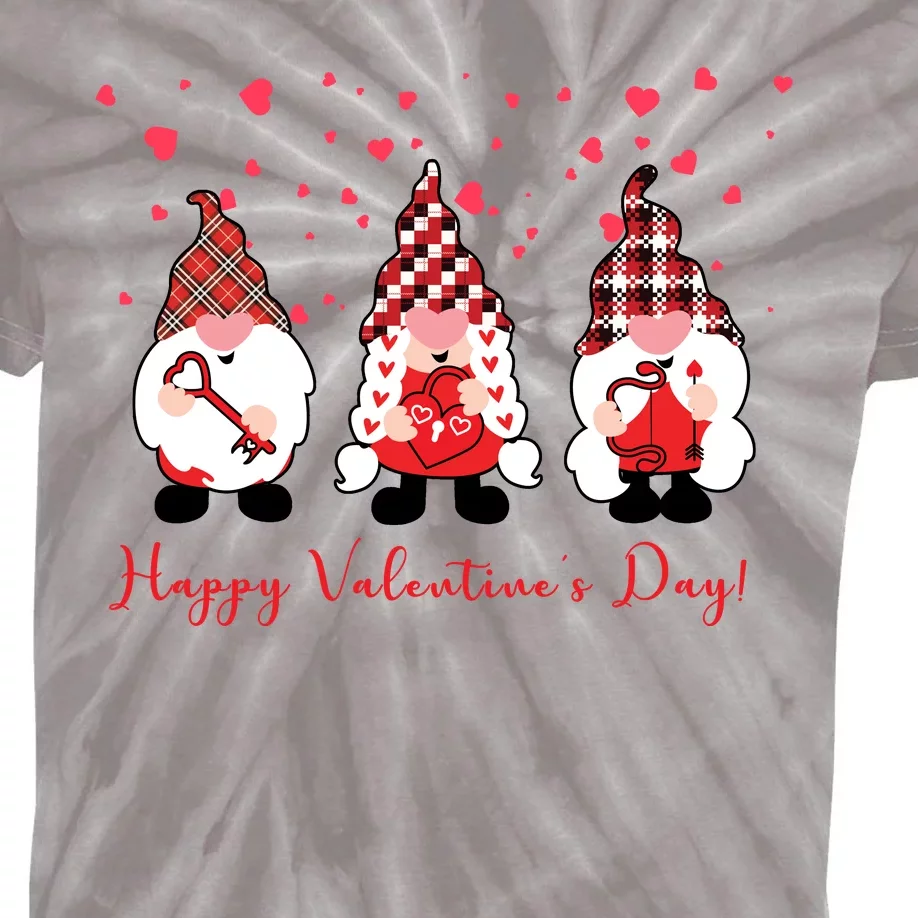 Happy Valentines Day Gnome Cute Gift Kids Tie-Dye T-Shirt