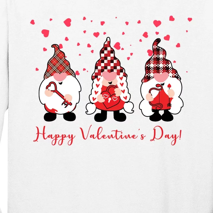 Happy Valentines Day Gnome Cute Gift Long Sleeve Shirt